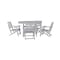 Flash Furniture Tolleson 5-Pc Adirondack Dining Set w/48-in Rnd Recycled HDPE Table and 4 Chairs w/Cupholders, Gry LE-HMP-248-2037-GRY-GG - alternate 1